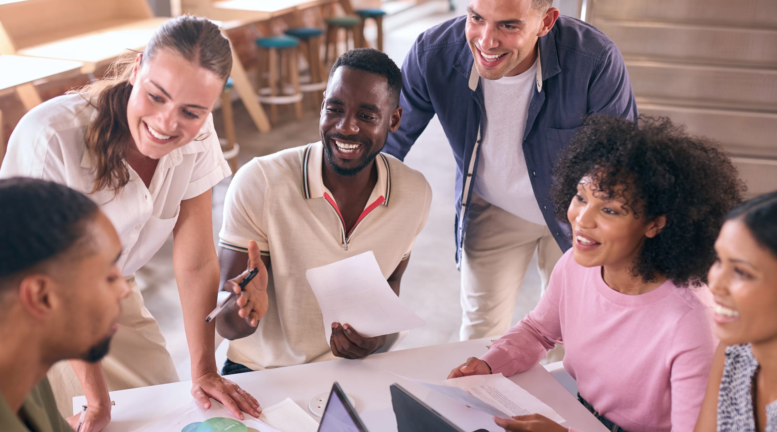 People collaborating and working together in a shared living space