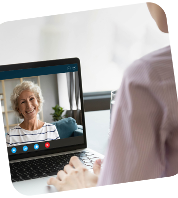 Woman on a video call with another woman on the computer