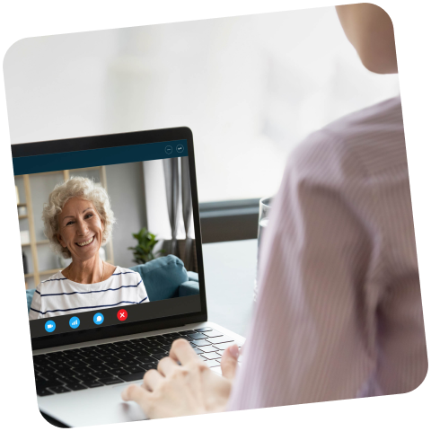Woman on a video call with another woman on the computer